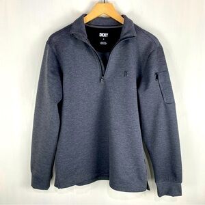 DKNY Men's 1/4‎ Quarter Zip Up Pullover Sweatshirt Basic Top Casual Size Small